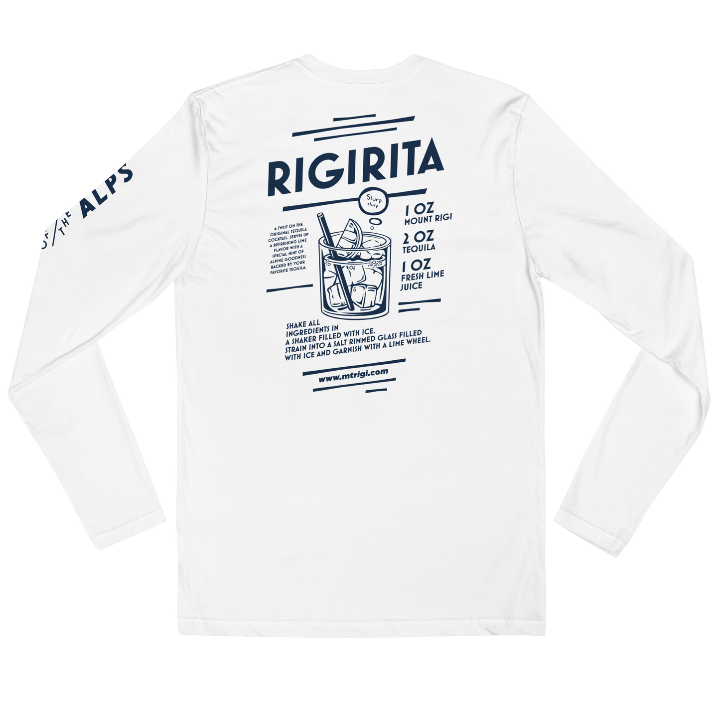 Mount Rigi Long Sleeve Crew Tee, white